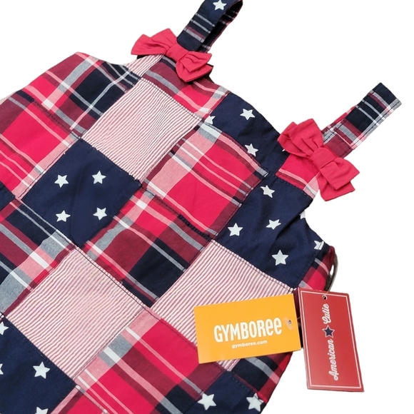 Gymboree 4th of July Red White Blue Patchwork Girl's Shift Dress Size 5T NWT - Picture 8 of 8